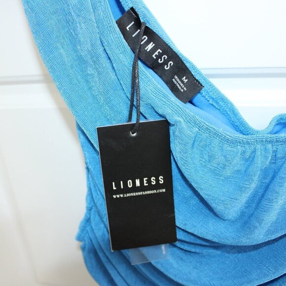 NWT Lioness electric blue one shoulder ruched dress size 6 - Picture 2 of 3